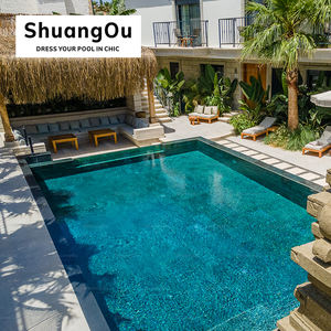 Venta al por mayor Mosaico cerámico mate chorro de tinta 300x600mm Piscina de paisaje azulejos de mosaico de piedra natural azul - Product Image 5