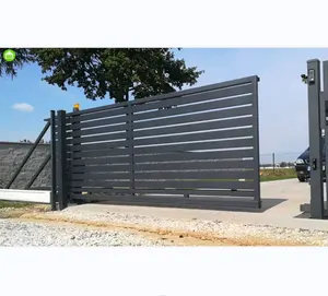 Porte coulissante en aluminium de jardin, nouveau design de portes en treillis de clôture, porte coulissante en porte-à-faux