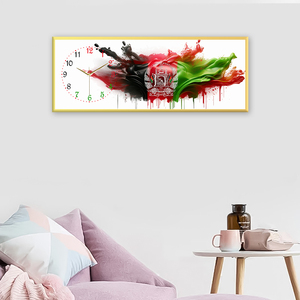 Nghệ thuật Splash Afghanistan cờ Đồng hồ treo tường với khung nhôm, trang trí timepiece đối với Home & văn phòng - Product Image 2