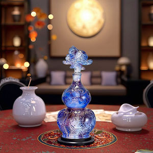 भाग्यशाली रत्न मूर्तिकला पांच आशीर्वाद डिजाइन लिली क्रिस्टल के साथ फ्यू क्रिस्टल - Product Image 1