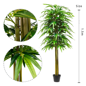 150 <b>Artificial</b> Silk Cloth Leaves Simulated Plant Furniture Garden Decorations With Real Poles for Sale - Product Image 2
