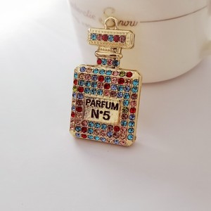 Penuh berlian imitasi botol parfum logam liontin gantungan kunci dekorasi Diy kerajinan jimat tas tangan tas sekolah mobil liontin kunci aksesoris - Product Image 3