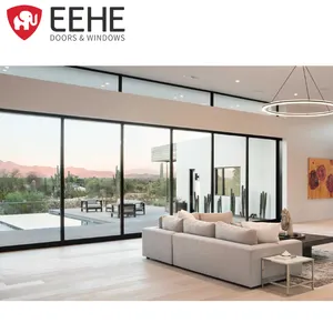 EEHE-Puerta corredera de aluminio resistente, a prueba de viento, de triple vía