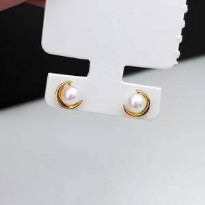 22366 Pendientes de Moda DIY, Plata S925, Cuentas Vacías de Luna de 7-8mm, Perlas, Accesorios para Oreja, Elegante y Estiloso para Mujer - Product Image 2