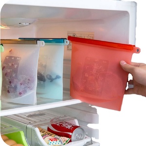 Saco de Armazenamento Minimalista de Silicone Macio Reutilizável de Grau Alimentício, Quadrado, <span class=keywords><strong>500ml</strong></span>, Ecológico, para Cozinha, Geladeira e <span class=keywords><strong>Freezer</strong></span>, com Fecho Hermético e Compressão - Product Image 1