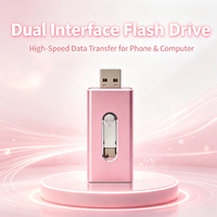 Clé USB 2.0 en alliage d'aluminium 2-en-1, nouvelle et la plus vendue, avec capacité de 1 Go à 256 Go et cryptage, garantie de 2 ans