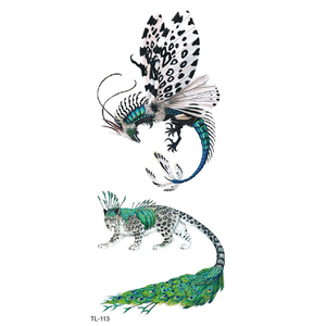 BXTAT TL109 TL114 Rose Dreamcatcher Phoenix Pegasus mariposa dragón León Pavo Real <span class=keywords><strong>zorro</strong></span> <span class=keywords><strong>tatuaje</strong></span> temporal pegatinas variantes <span class=keywords><strong>de</strong></span> papel - Product Image 5
