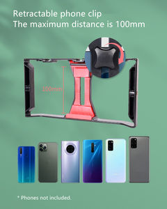 Kit de Rig <span class=keywords><strong>Cage</strong></span> Vidéo à Poignée Multi Sabots 1/4 Interface pour Caméra Smartphone à Main Support de Fixation pour <span class=keywords><strong>iPhone</strong></span> 14/13/12/<span class=keywords><strong>11</strong></span>/X <span class=keywords><strong>Pro</strong></span> Max - Product Image 5