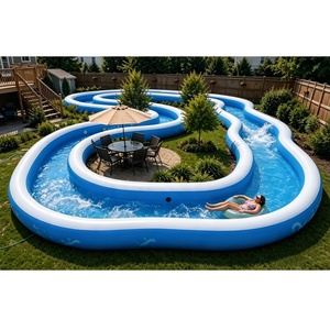 Piscina Inflable Resistente de PVC <span class=keywords><strong>para</strong></span> Patio Trasero, Diseño Irregular Grande, Piscina Flotante <span class=keywords><strong>para</strong></span> Uso Residencial en el Hogar - Product Image 2