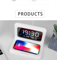 Pengisi Daya Nirkabel Magnetik 5-in-1 Portabel 10W/15W Cepat, Jam Alarm Lepas Pasang, Kalender, Termometer, Perangkat Multifungsi
