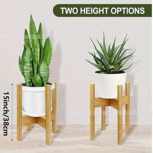 Support à fleurs rétractable en bambou, support à fleurs sur pied pour salon/balcon, étagère de rangement pour plantes succulentes/vertes d'intérieur - Product Image 3