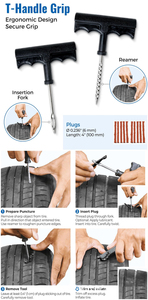 43pcs Heavy Duty Tubeless <strong>Tire</strong> <strong>Repair</strong> Tool with Bag Pressure Gauge <strong>Repair</strong> <strong>Patch</strong> <strong>Tire</strong> <strong>Repair</strong> Kit for Bicycle Motorcycle - Product Image 5