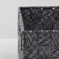 Panier de rangement rectangulaire de luxe en PP tissé écologique avec cadre métallique gris anthracite, organisateur peu profond pour étagère de lit, pour vêtements