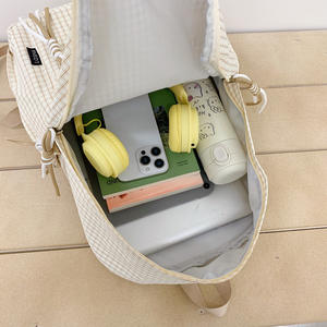 Factory Wholesaler Nylon <b>Backpack</b> for Student Single Color Plaid <b>Backpack</b> with Special Zipper <b>Backpack</b> - Product Image 5