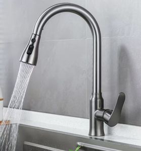 <span class=keywords><strong>Robinet</strong></span> de <span class=keywords><strong>cuisine</strong></span> en laiton de haute qualité avec douchette extractible télescopique, mitigeur eau chaude/froide, poignée unique - Product Image 2