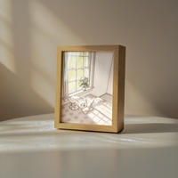 Caja de Luz LED de Estilo Nórdico con Marco de Madera, Escena Tridimensional Iluminada, Decoración Moderna para Pared o Escritorio, para Oficina o Estudio