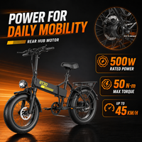 Vélo électrique pliable à pneus larges 500W 48V 15Ah GT30 21 vitesses avec moteur à moyeu arrière pour adultes, 45 km/h, déverrouillage NFC, suspension avant
