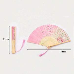 Éventail pliant en bambou, style rétro chinois et japonais, vintage, en soie, pour la danse, élégant, décoration d'intérieur, ornements - Product Image 2