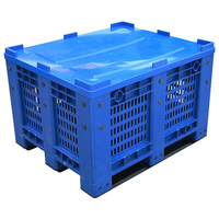 Boîte de rangement de palette de transport en plastique avec roues Hdpe Euro plastique Offre Spéciale grande capacité 606L boîte solide