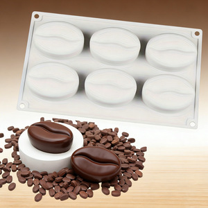 Silicone Coffee Bean Mold 6 Cavity For Chocolate Baking Ice Cube Candy Making - Product Image 5