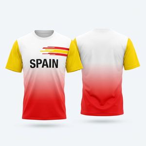 Custom Spain Soccer Jersey Quick Dry Red Gold Theme Football <b>Shirt</b> Private Label Support for Wholesalers - Product Image 1
