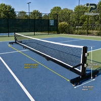 Redes de Pickleball para Exteriores con Ruedas, Red de Pickleball Rodante con Postes y Soporte para Competiciones, Red de Pickleball Profesional