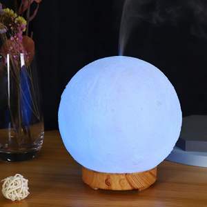 JCSY <b>Moon</b> Lamp Humidifier 15cm Led <b>Night</b> <b>Light</b> Aroma Diffuser With Wood Grain Base For Home And Commercial Use - Product Image 3