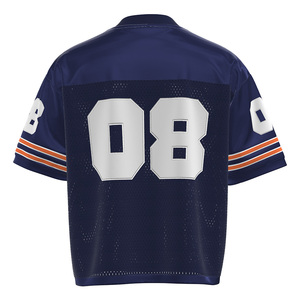 เสื้อฟุตบอลอเมริกันสไตล์ HEALY ลายทางย้อนยุค ผ้าตาข่ายระบายอากาศดี สีสันแบบคัลเลอร์บล็อกทันสมัย เสื้อฟุตบอลคอวีแขนสั้น - Product Image 3