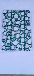 Hand Stitched Printed Cotton Kantha <b>Quilt</b> Traditional Floral Design All Season Home Decor <b>Throw</b> Organic Material - Product Image 2