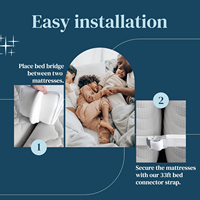 Connecteur de lit pour matelas Connecteur de matelas jumeau réglable et durable Pont de lit Connecteur de lit jumeau de 33 pieds de long