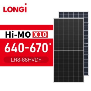 Panel <span class=keywords><strong>Solar</strong></span> LONGi Himo X10 Bifacial Tipo N HPBC 2.0 640W 645W 650W 655W 660W 665W 670W LR8-66HVDF 640-670M con Certificación CE TUV - Product Image 1