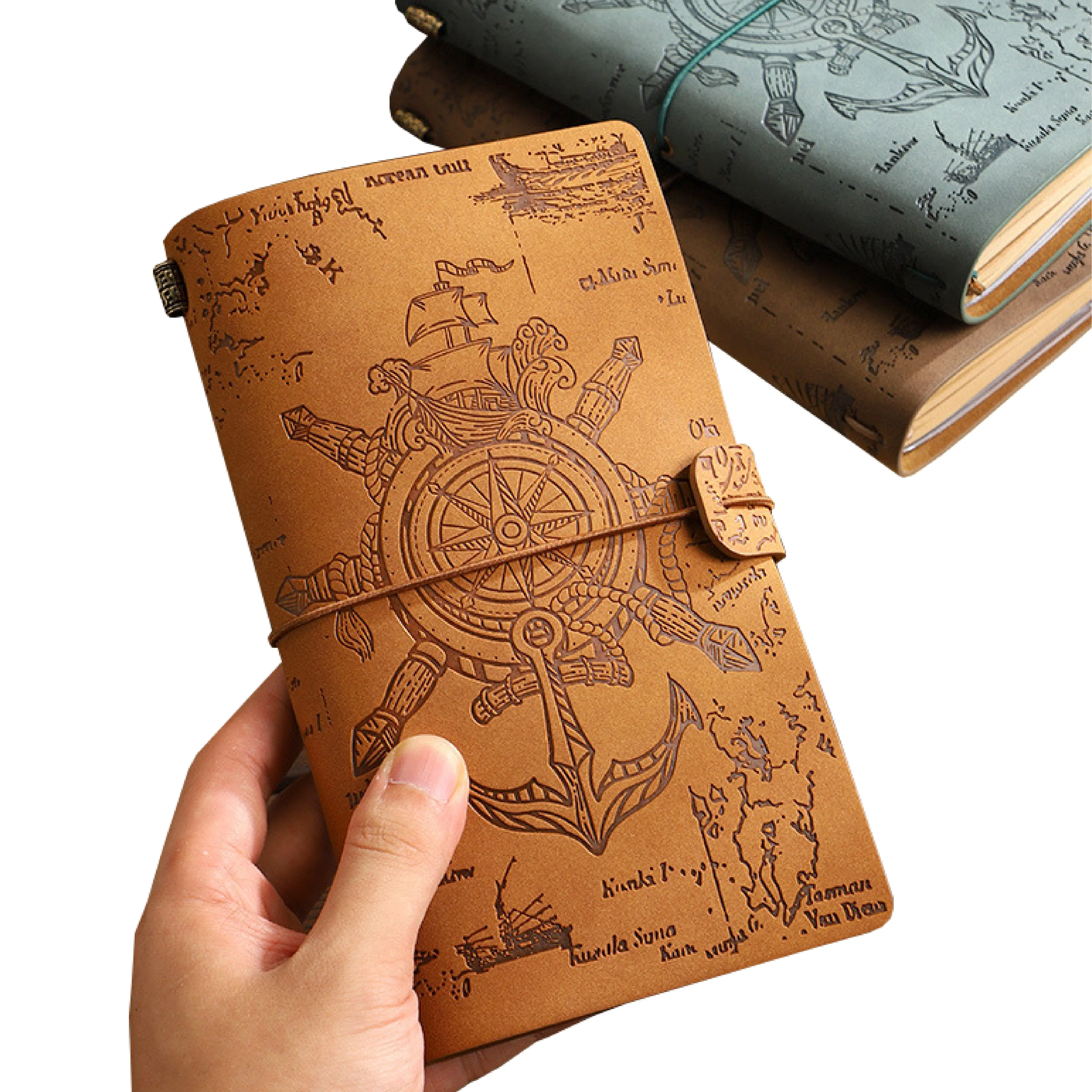 A6 Refillable Notebook Vintage Writing Journal kraft paper planner pvc bag insied soft pu Leather Cover traveler diary