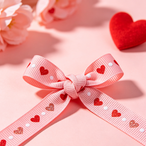 Cinta de Grogrén de Poliéster con Estampado de Corazones y Lámina Dorada Brillante Personalizada, Lazo Romántico para Regalo de Boda o San Valentín - Product Image 5