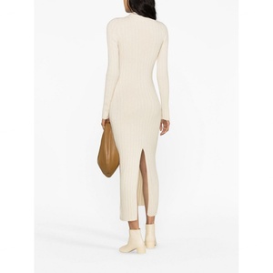 นวัตกรรมใหม่ ชุดเดรสไหมพรมยาวทรงเข้ารูปสำหรับฤดูใบไม้ร่วง ความยาวคลุมเข่า - Product Image 3