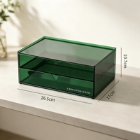 Boîte de rangement de salle de bain en acrylique transparent vert