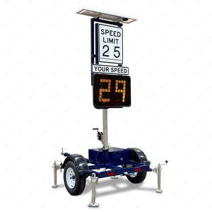 Portable solaire IP54 étanche en aluminium 300mm Radar visuel affichage numérique rétrécissement de route avertissement panneau de signalisation - Product Image 2