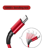 Nouveau produit tendance Coque métallique en nylon tressé à longue queue 1M OEM Câble Micro USB Câble de données pour téléphone portable Smartphone Android