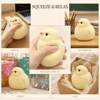 Mainan Squishy Anak Ayam Berbulu, Perlahan Mengembang, Pereda Stres, Cocok untuk Hadiah Paskah, Ulang Tahun, Hadiah Kelas, 7x8cm