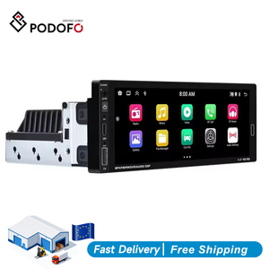 Autoradio Android Podofo 6,86 pouces 2+64 Go 1 DIN CarPlay Android Auto Stéréo universelle pour tableau de bord - Product Image 1