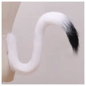 Niños adultos Cosplay Anime Fluffy Plush Long Cat Tail Halloween Party Costume Prop