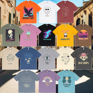 Camisetas Personalizadas de Algodón 100% para Hombre, Diseño de Dibujos Animados, Impresión Serigráfica, Tejido Transpirable de 220g, Antiarrugas - Product Image 2