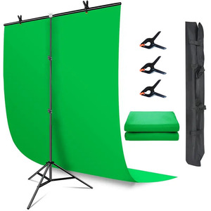 Support de fond vert en forme de T YFwryx, ensemble 2x1,5m, en métal, pour photographie et streaming vidéo - Product Image 2