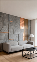 Panneau de revêtement décoratif intérieur de maison de Offre Spéciale 200mm panneau de mur de persiennes décoratives de charbon de bois de polystyrène PS