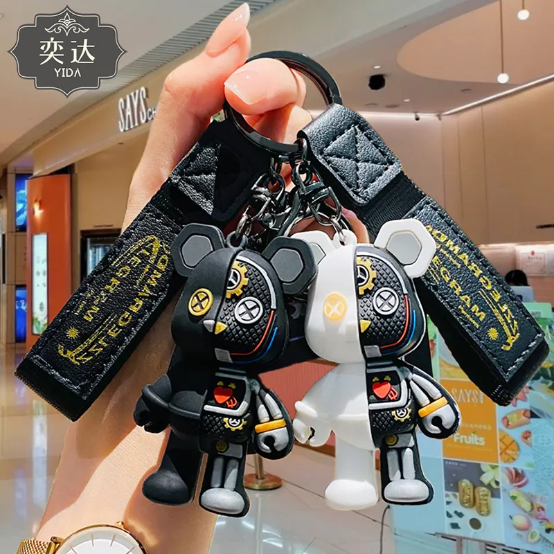 Custom Logo Cute Chameleon Bear Resin 3D Doll Key chains KeyChain Personalized Promotion Gifts Car Bag Accessories Key Ring