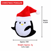 Jouets à mâcher pour chat en peluche à la catnip de Noël, motifs Père Noël, Bonhomme de neige, Pingouin, Canne à sucre, en tissu doux et coton PP, pour l'entraînement et le jeu