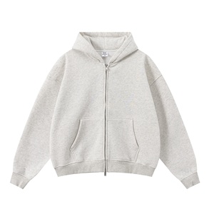 Felpa Vintage con cappuccio da <span class=keywords><strong>uomo</strong></span> in cotone 100% pesante oversize con cerniera a doppia chiusura felpa con cappuccio da <span class=keywords><strong>uomo</strong></span> - Product Image 5