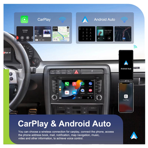 Podofo 2 Din 7" 4+64GB pour Audi A4/S4/B6/B7 Autoradio Android CarPlay sans fil Android Auto Audio de voiture Autoradio GPS WIFI BT - Product Image 4