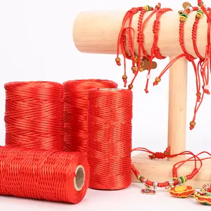 Di Amazon Poliester Tali Kepang Simpul Cina Tali Bulat Grosir Tali Tangan Merah 2 Mm/100 Meter 100% Tali Tenun Poliester DIY