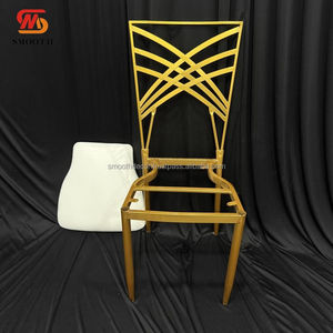 Chaises de mariage en métal doré de luxe SMOOTH, empilables, meubles de banquet pour hôtels, événements, appartements, salon, extérieur, style européen - Product Image 6