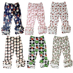Ac-4 Talla Grande Transpirable Ecológico Seda Láctea Casual Tejido Estampado de Mariposas Pierna Larga con Volantes Otoño Invierno para Bebé Niña - Product Image 1